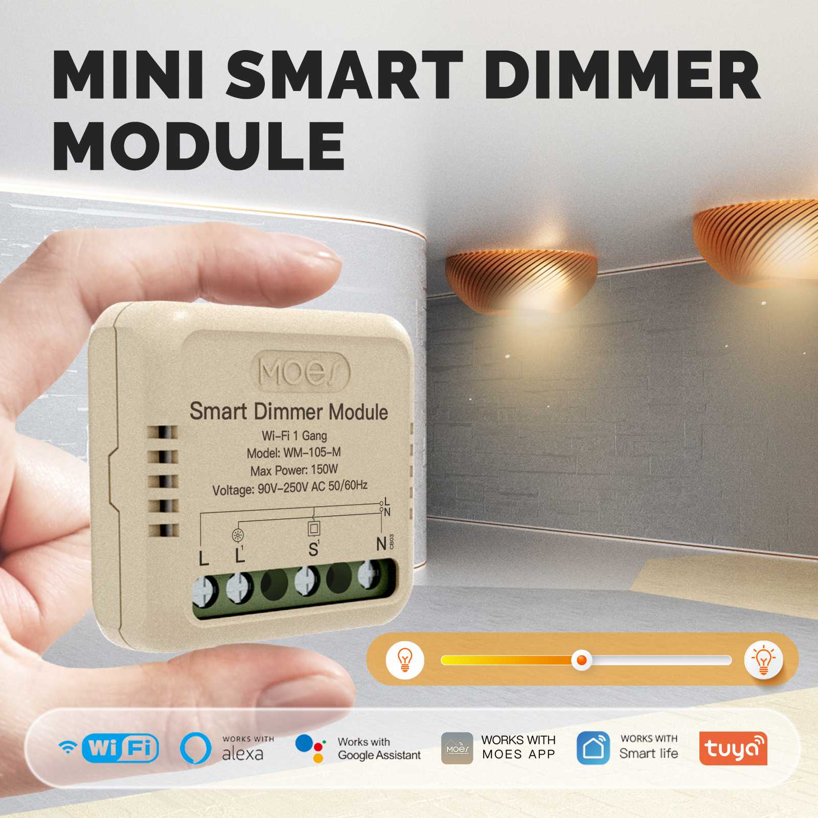 WiFi Smart Dimmer Switch Module Timer Diy Breaker  1/2 Gang