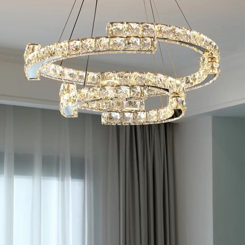 Double Irregularity Ring  LED Chandelier | LumiMuse