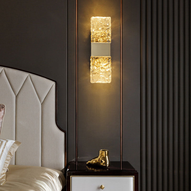 Gold Ripple Crystal Wall Sconce | Lumimuse