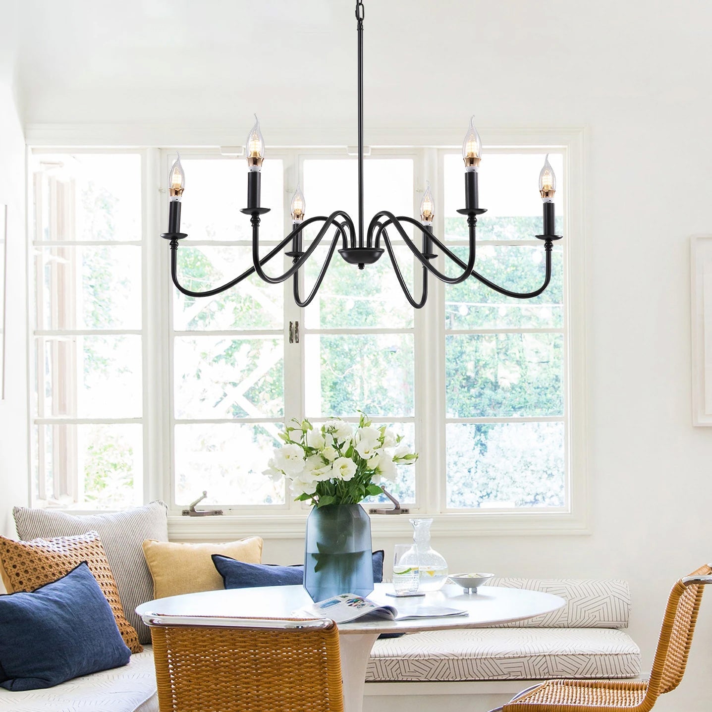 Modern Farmhouse Black Metal  Chandelier | LumiMuse