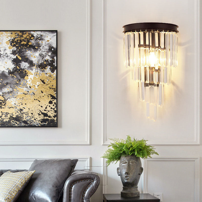 Modern 4-Tiers Crystal Wall Sconce | LumiMuse