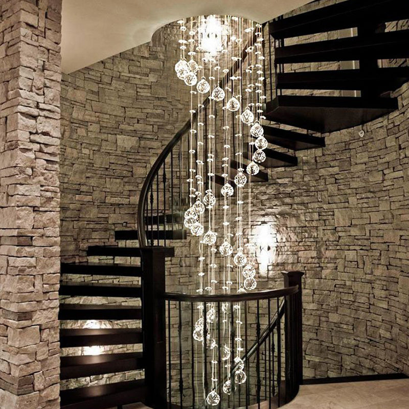 Spiral Raindrop Chandelier - Raindrop Crystal Chandelier | LumiMuse