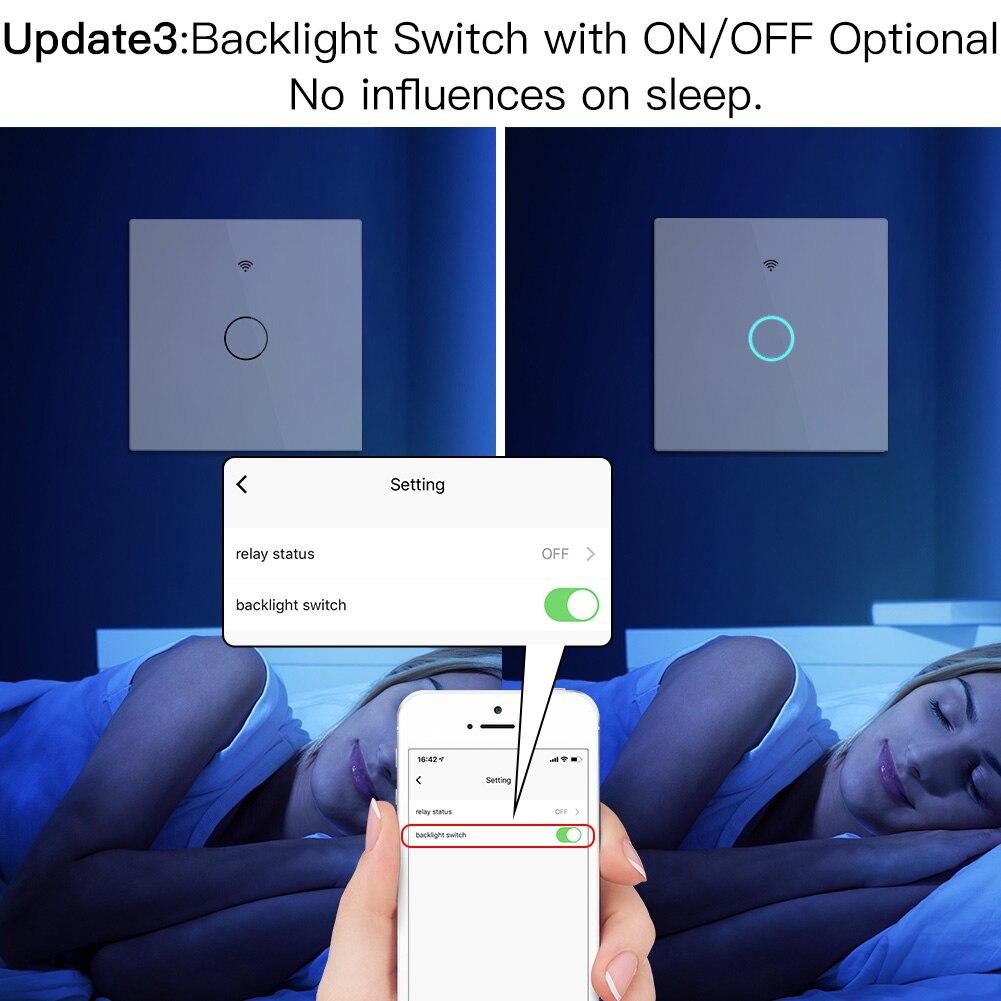 WiFi RF433 Smart Touch Light Switch 1/2/3/4 Gang 2 Way Multi-Control Neutral Wire Required EU