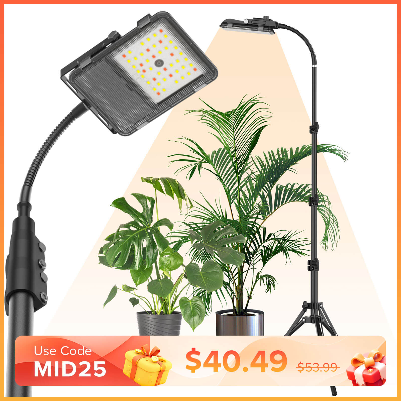 30W LED Grow Light With Tripod Stand | Lumimuse