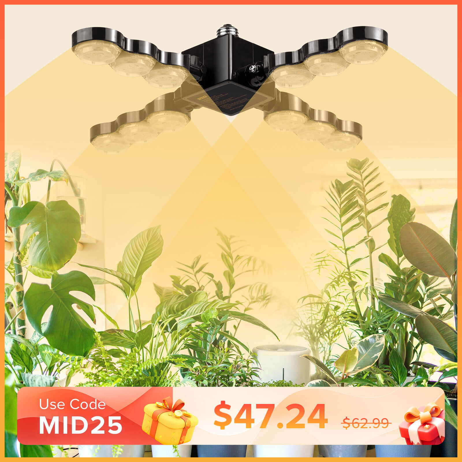 60W LED Grow Light (Folding Wings) | LumiMuse