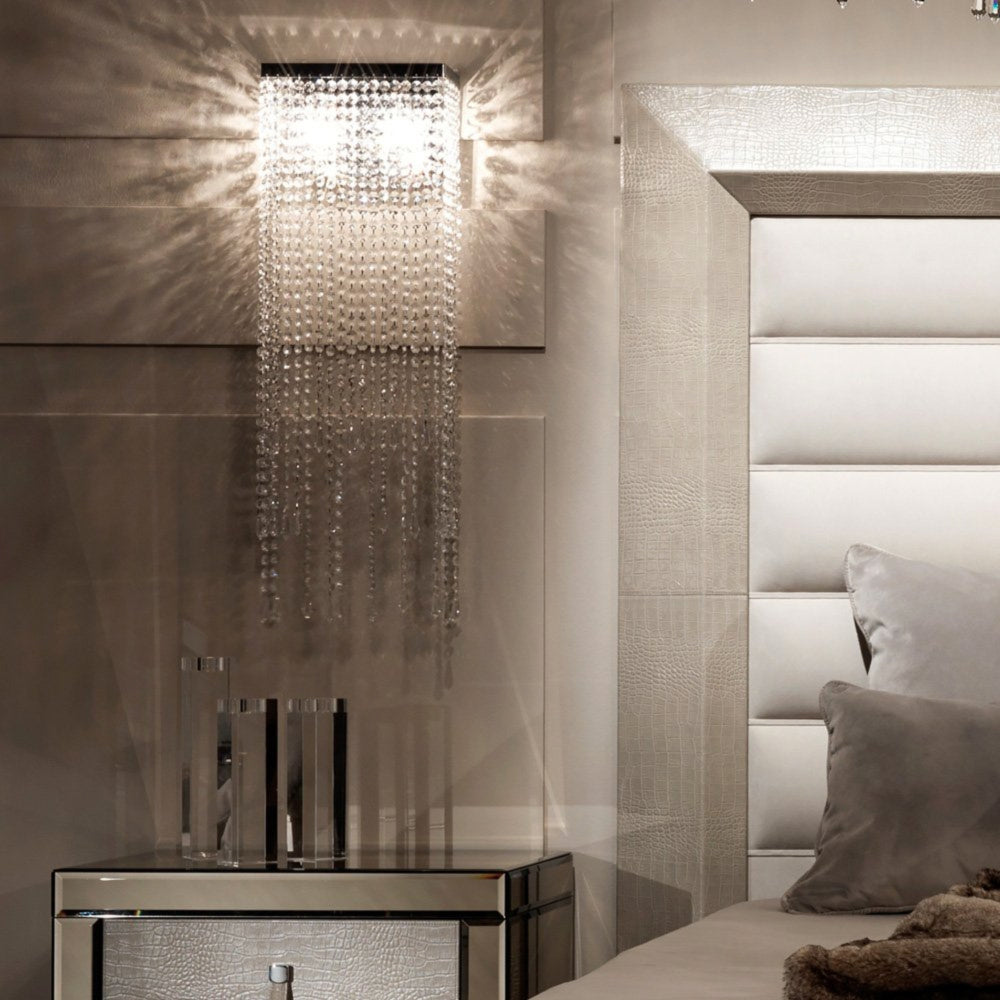 Elegant Crystal Wall Sconces -  Aisle Bedside Light Fixture | LumiMuse