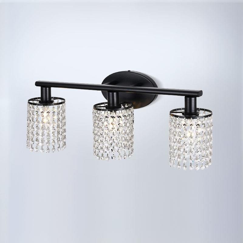 3 - Light Black Crystal Vanity Light | Lumimuse