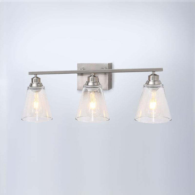 3-Light Clear Glass Vanity Light | Lumimuse