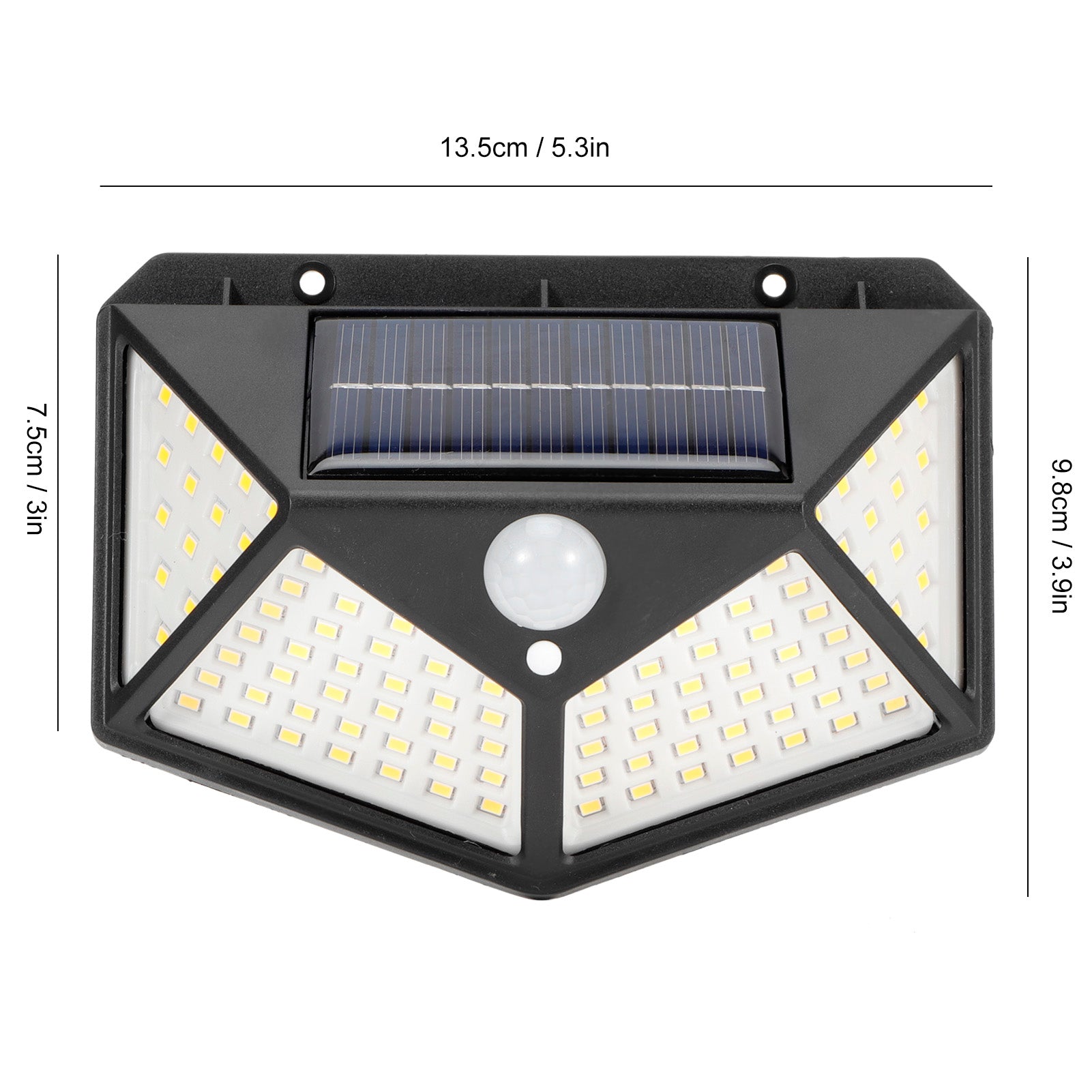 Lumimuse Solar Wall Light with 100 LEDs - Motion Sensor, 4‑Sided Luminous, Garden Security, Street Outdoor Lighting