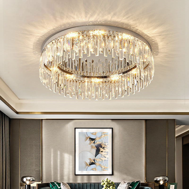 Modern Irregular Crystal Flush Mount Ceiling Light | Lumimuse