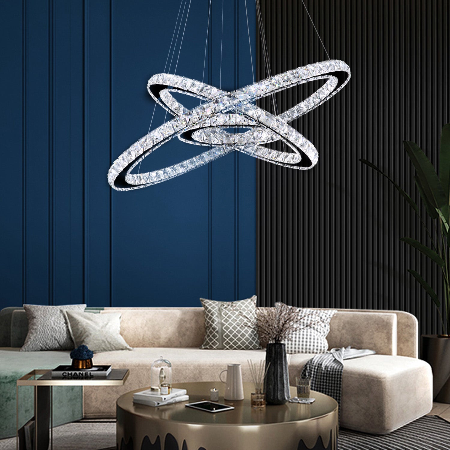 Crystal Ring Chandelier - Multi-Ring Choices | LumiMuse