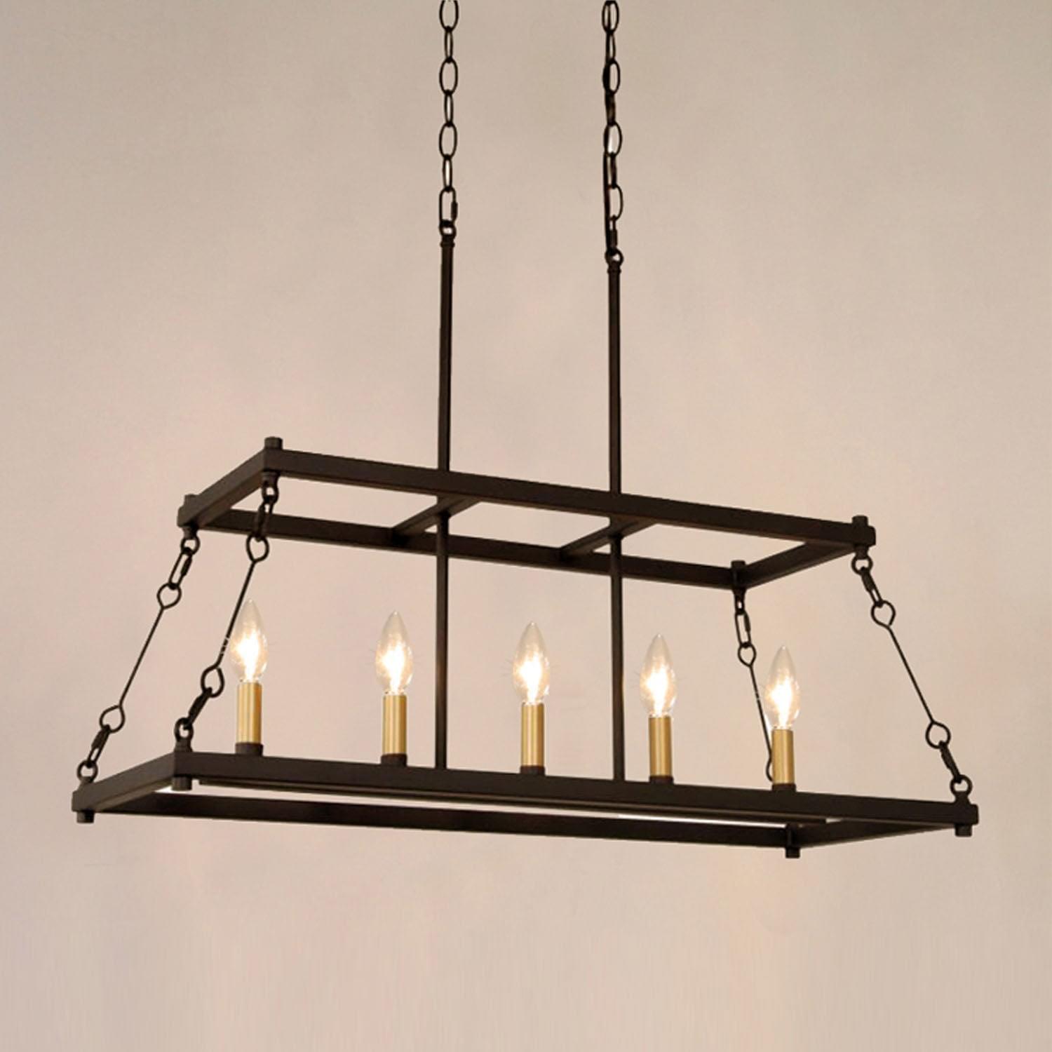 5-Light Black Kitchen Island Chandelier | Lumimuse