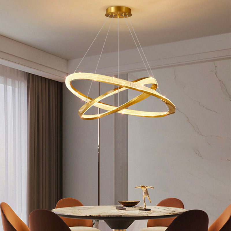 Gold Multi-layer Ring Chandelier | LumiMuse