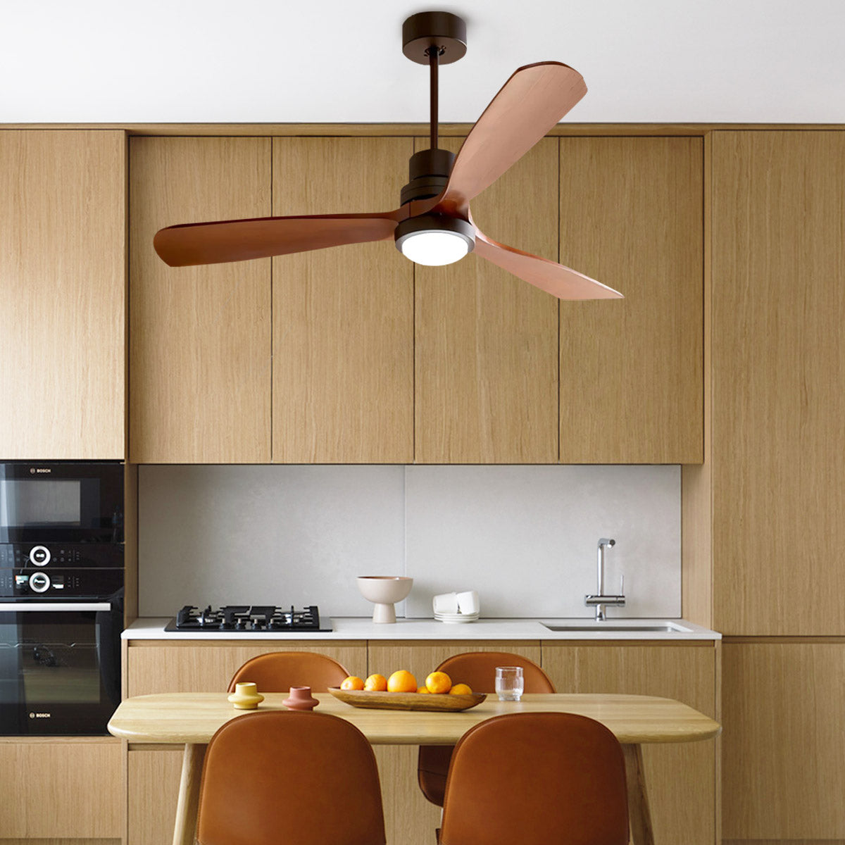 Wood Frequency Conversion Pendant Fan Light | LumiMuse