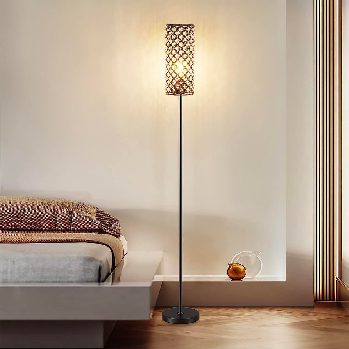 Floor Lamp Iron Modern Crystal Sofa Bedside Lamp | LumiMuse