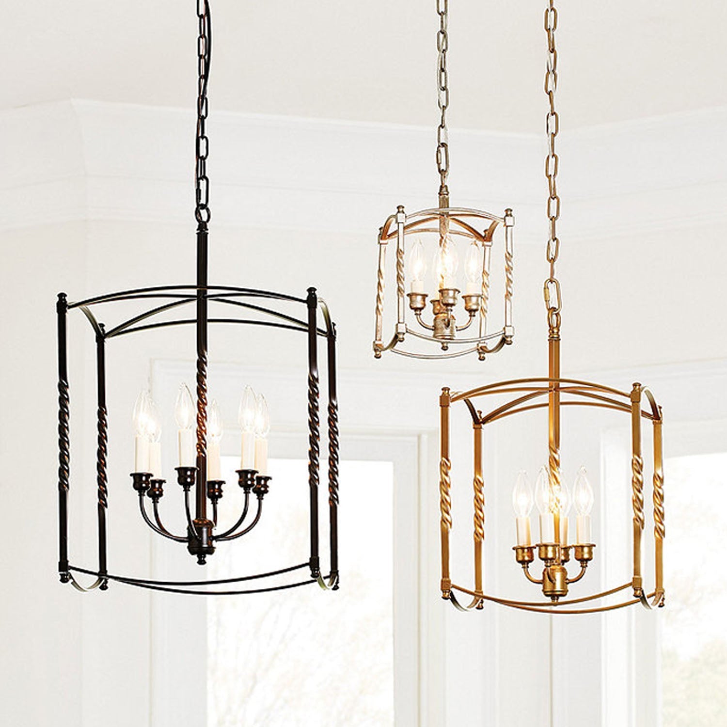 Modern Industry Lantern Geometric Chandelier | Lumimuse