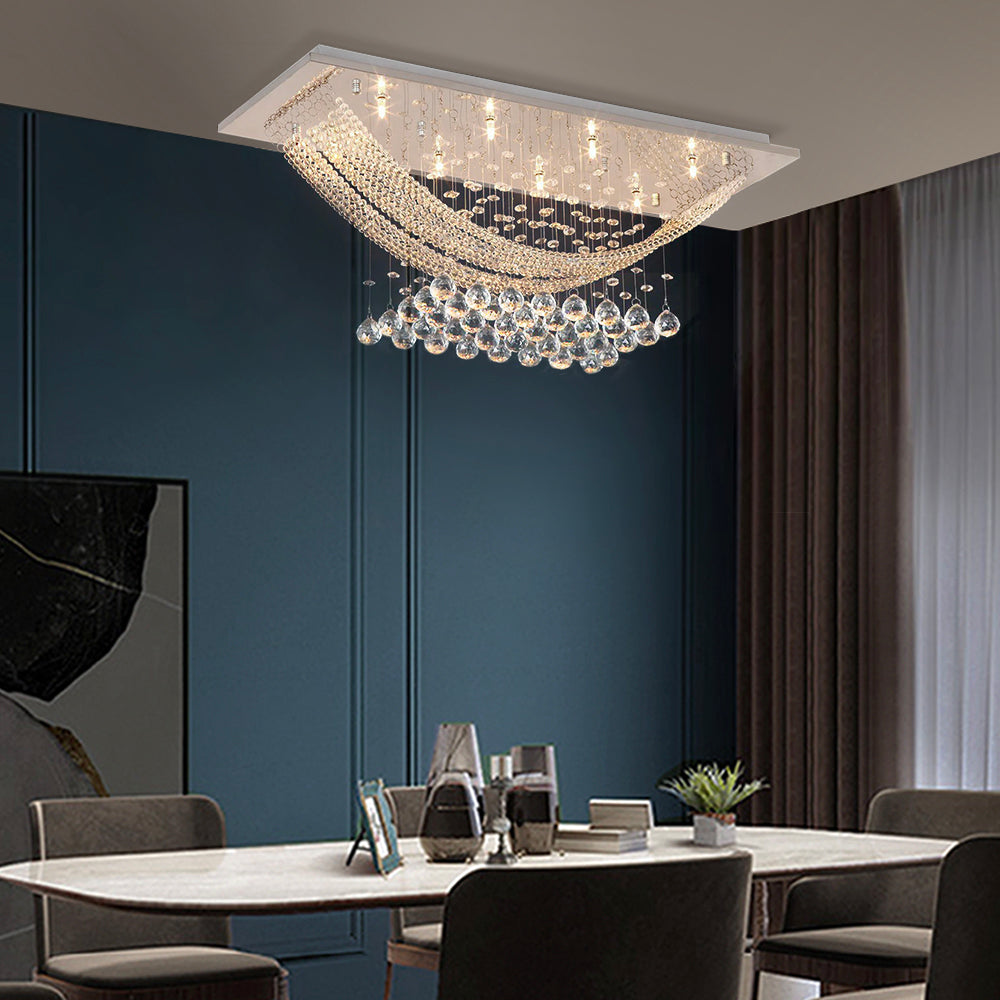 Boat Shape Luxury Crystal Chandelier - Modern Ceiling Light | LumiMuse