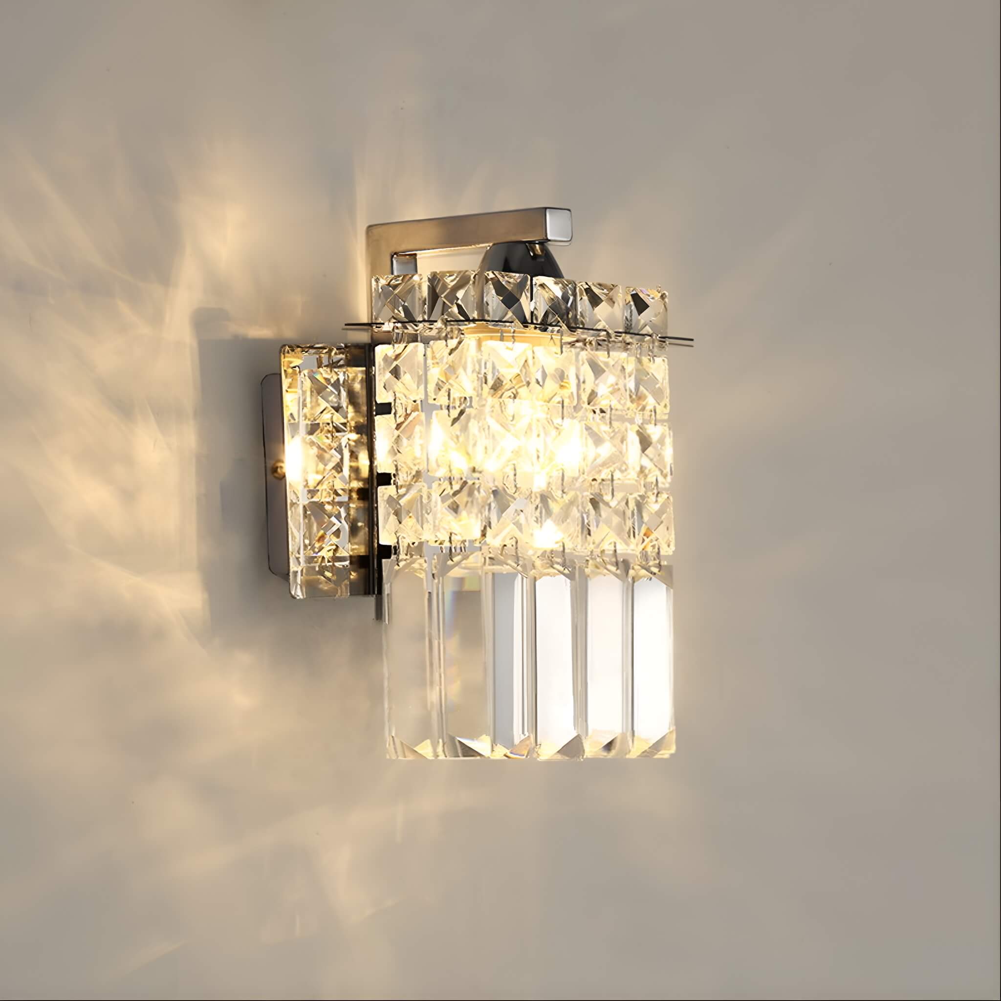 Contemporary Crystal Wall Sconce Elevate Your Living Space with Stainless Steel  Elegance | Lumimuse