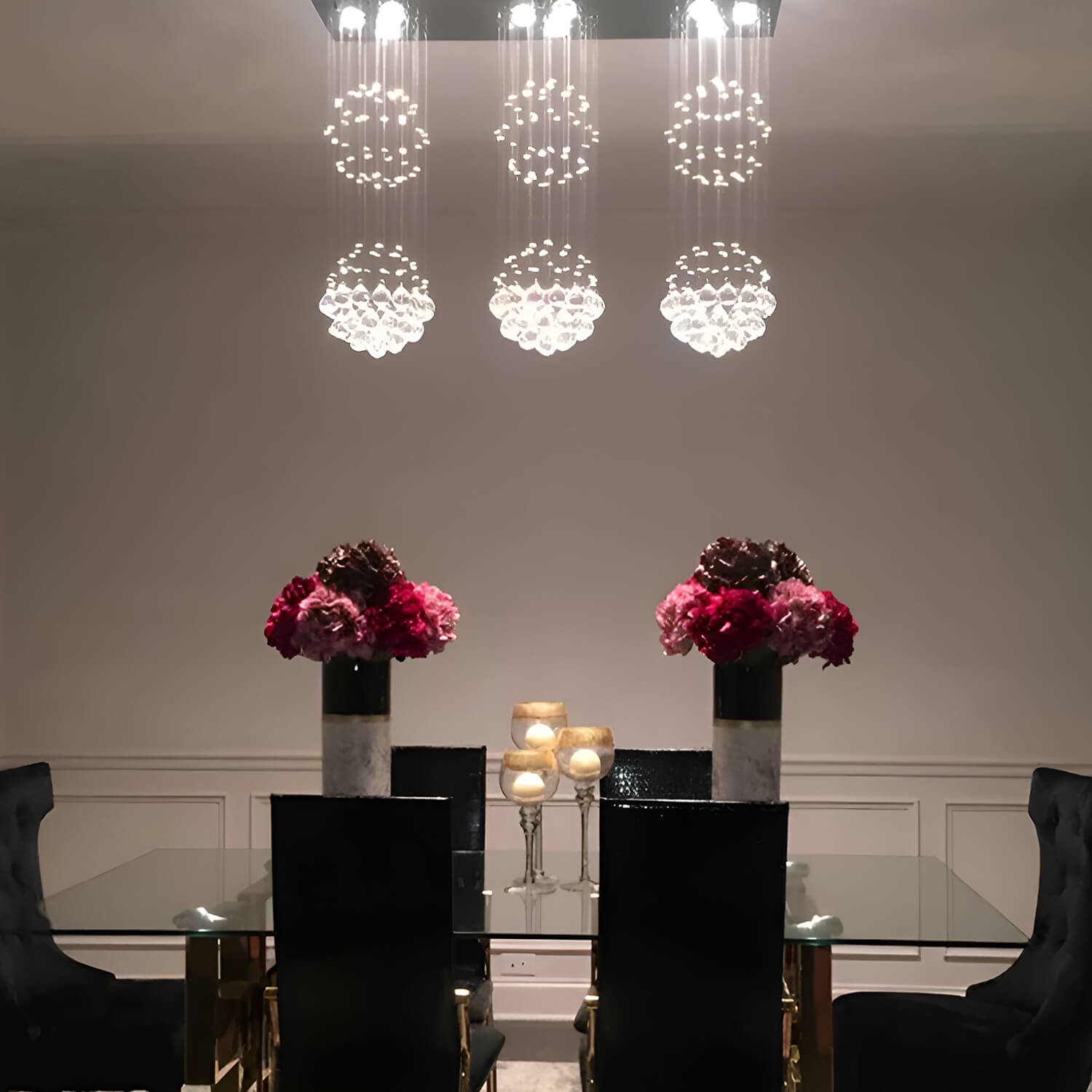 Contemporary Island Crystal Chandelier - Dining Room | LumiMuse