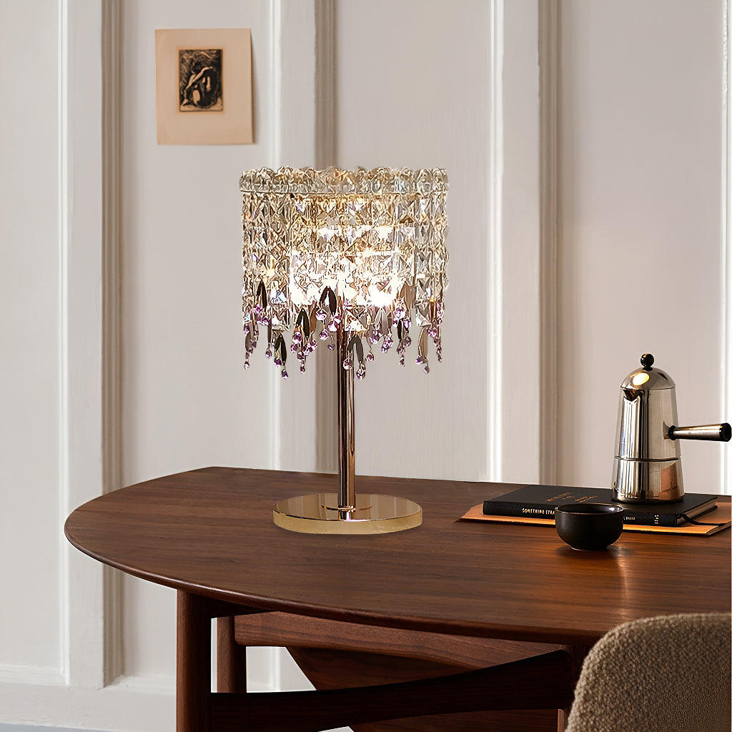 Elegant Vintage Crystal Cordless Touch Small Table Lamps | LumiMuse