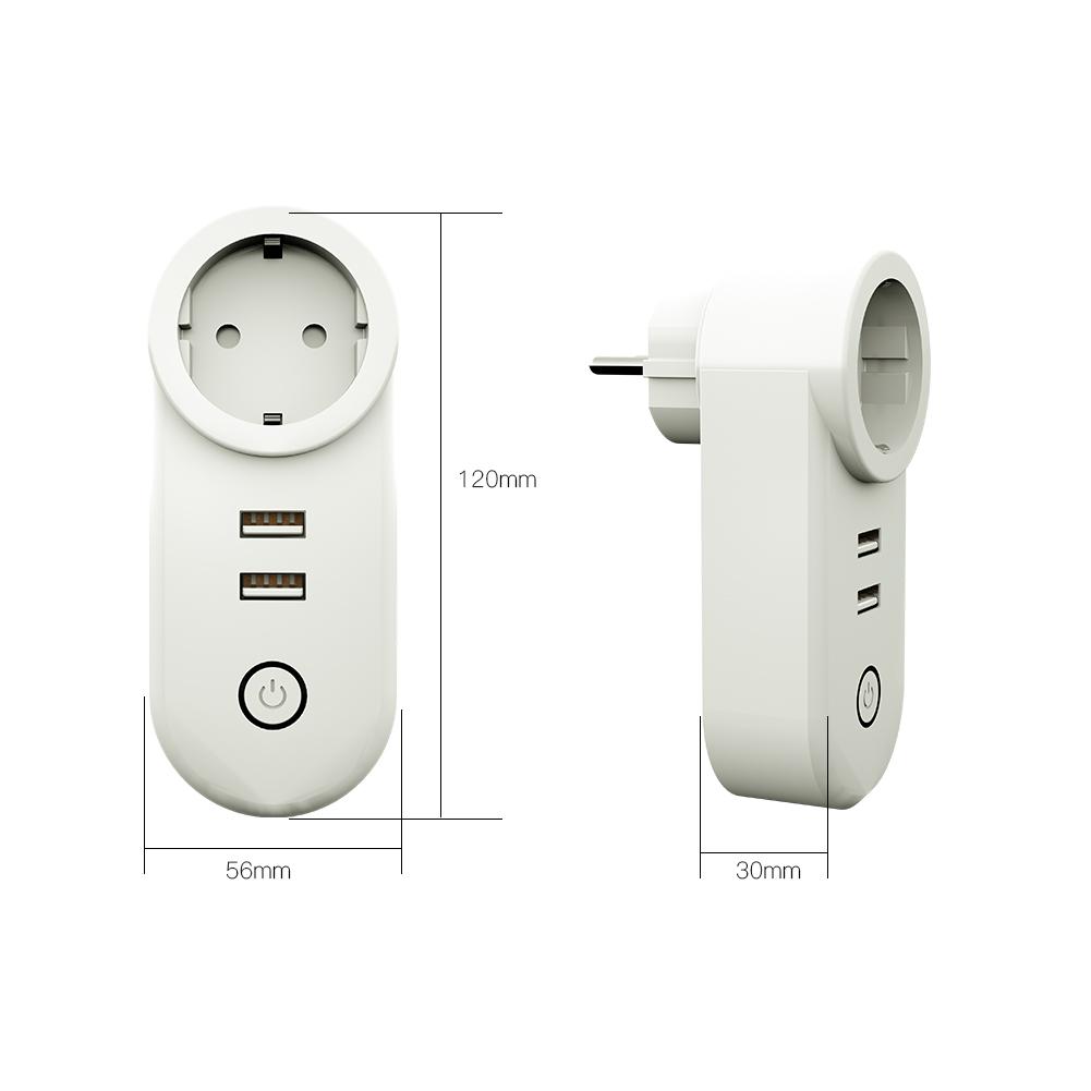 ZigBee3.0 Dual USB Wireless Socket Plug 2MQTT Setup Available