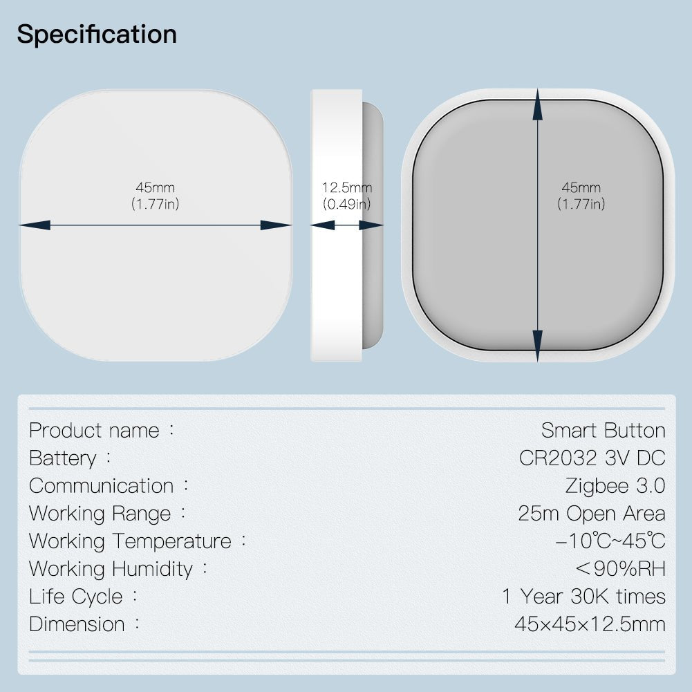 ZigBee IP55 Waterproof Smart Button Scene Switch & Wireless Remote Dimmer