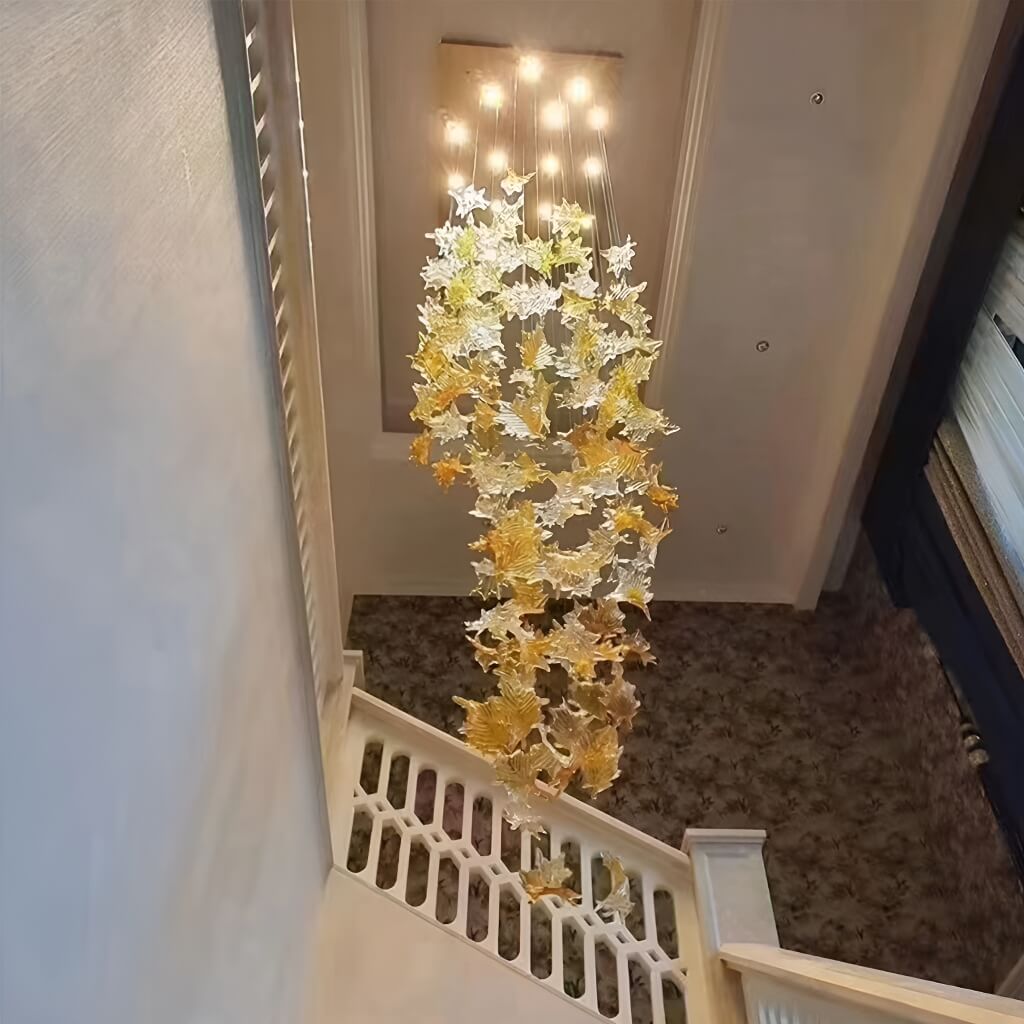 Maple Leaf shaped Ceiling Lamp Foyer Chandelier | LumiMuse