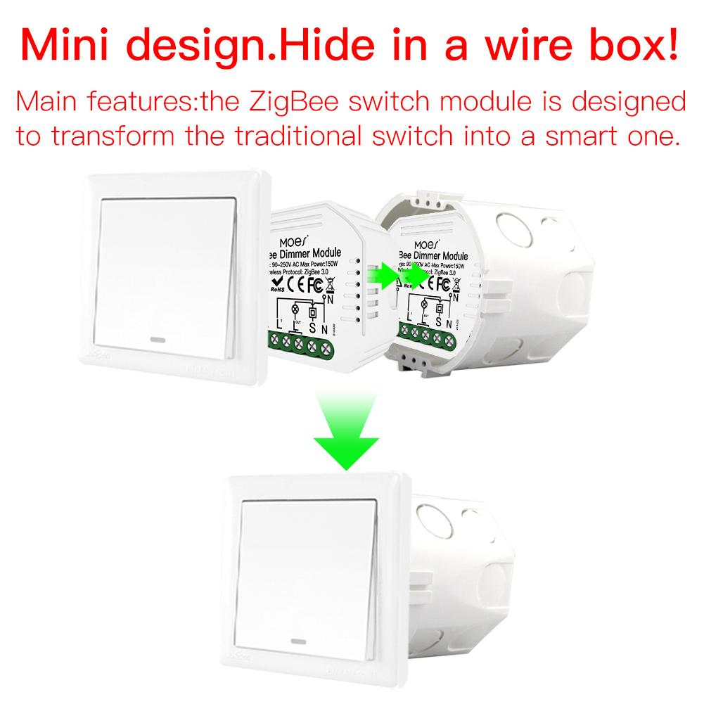 ZigBee Dimmer Module, Smart Switch Relay Module, LumiMuse Hub Required 1/2 Gang Interruptor