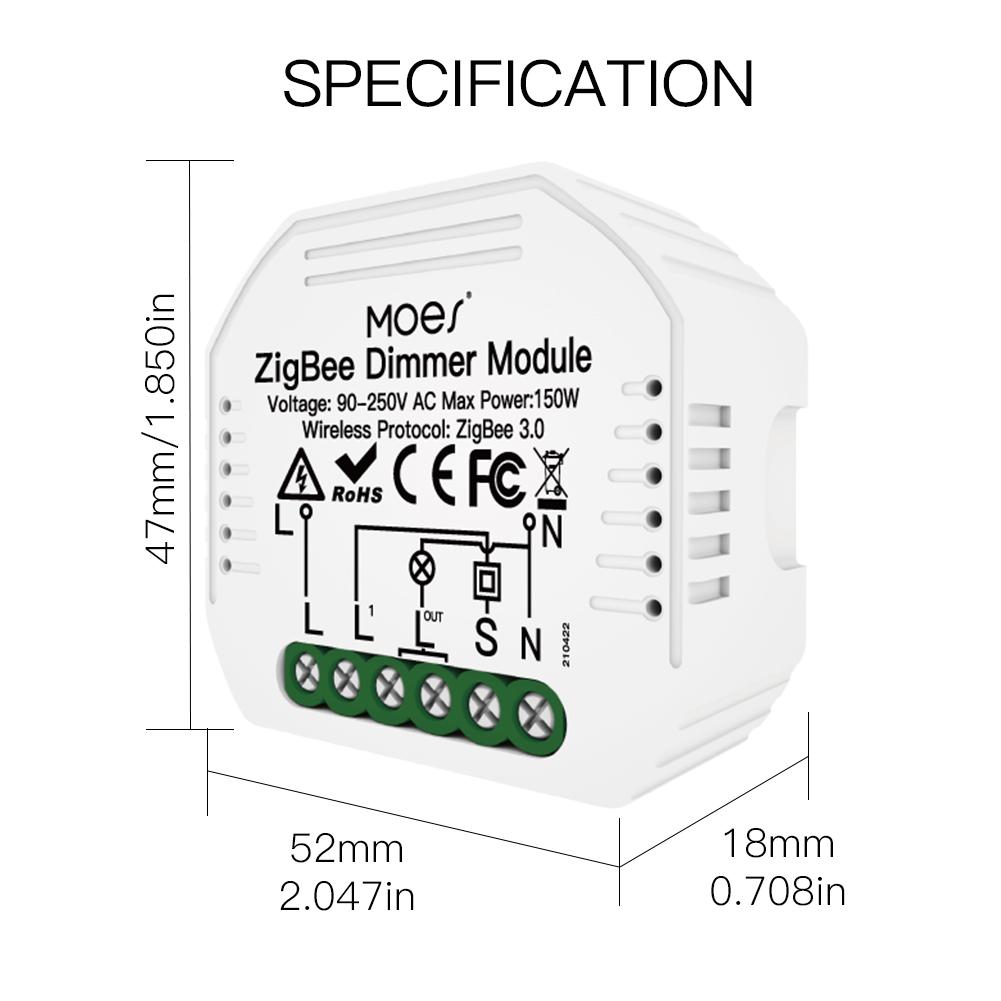 ZigBee Dimmer Module, Smart Switch Relay Module, LumiMuse Hub Required 1/2 Gang Interruptor