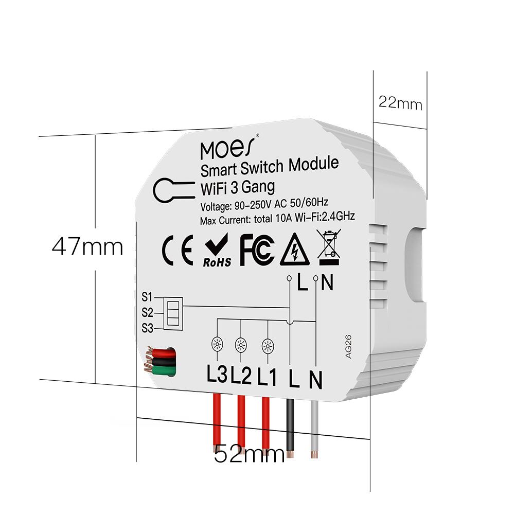 3/4 Gang, 1/2 Way Module, Wireless Home Smart Switch Light Modular