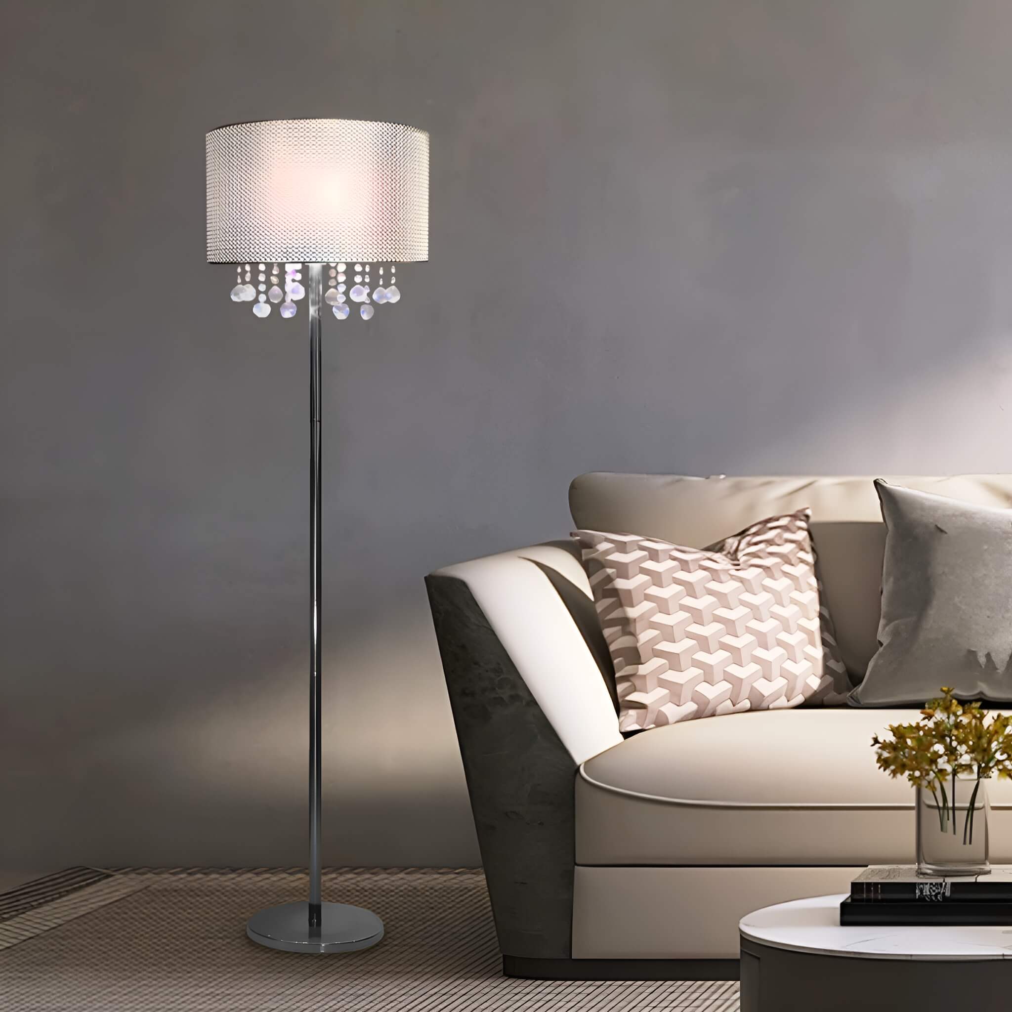 Modern Crystal LED Floor Lamp | LumiMuse