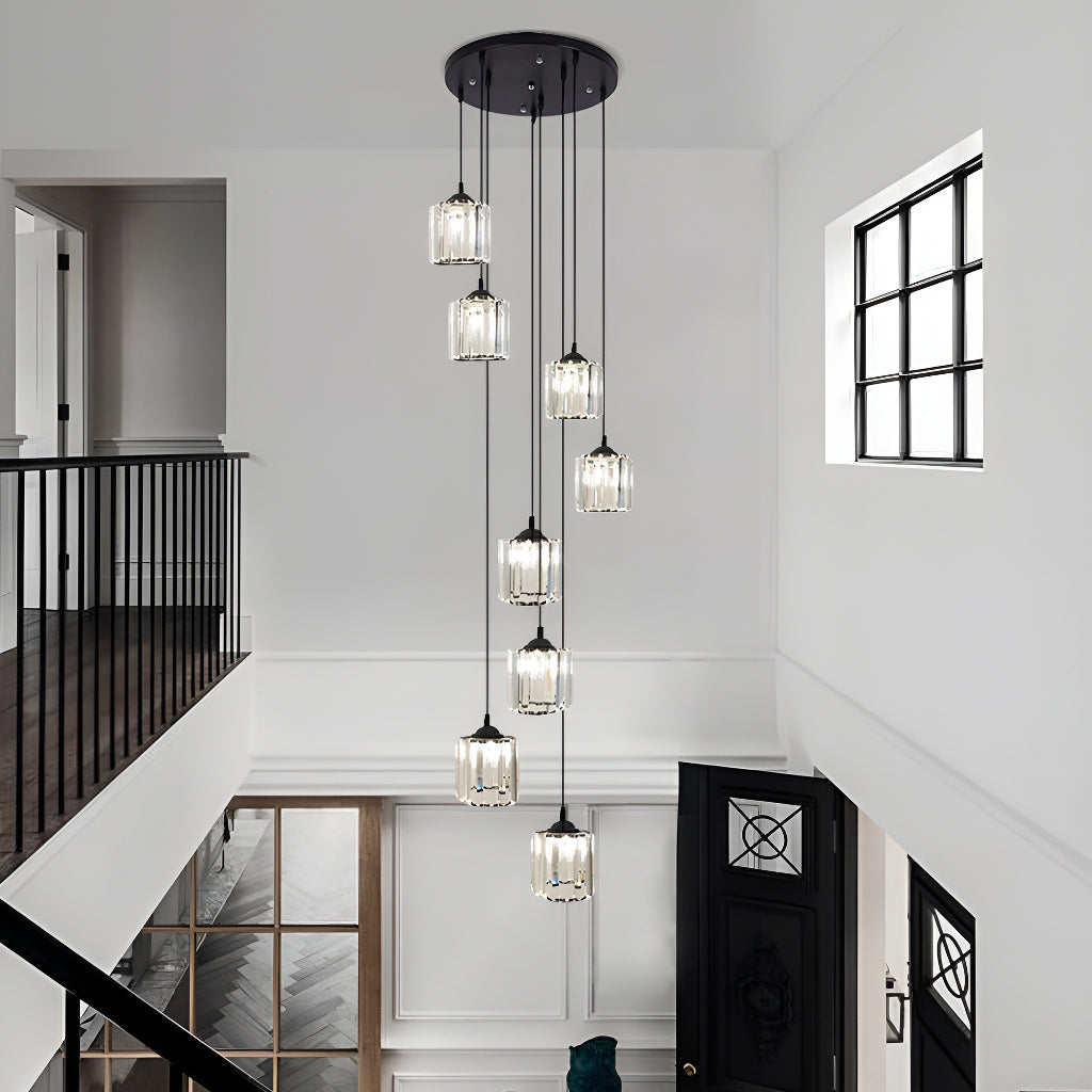 Modern Spiral Staircase Lamp with Multiple Lights | LumiMuse