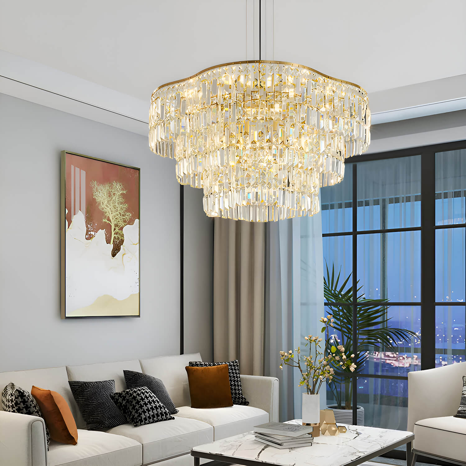 Modern Luxury Gold Crystal  Chandelier | Lumimuse