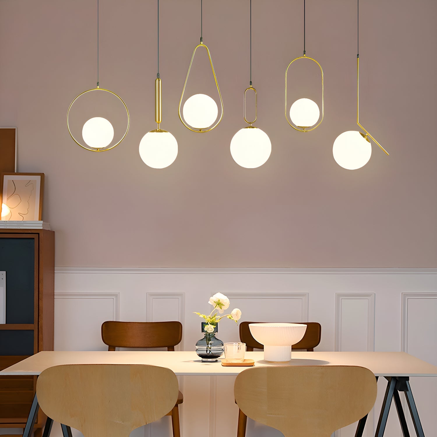 Glass Pendant Round Light in Modern Minimalist Style | LumiMuse