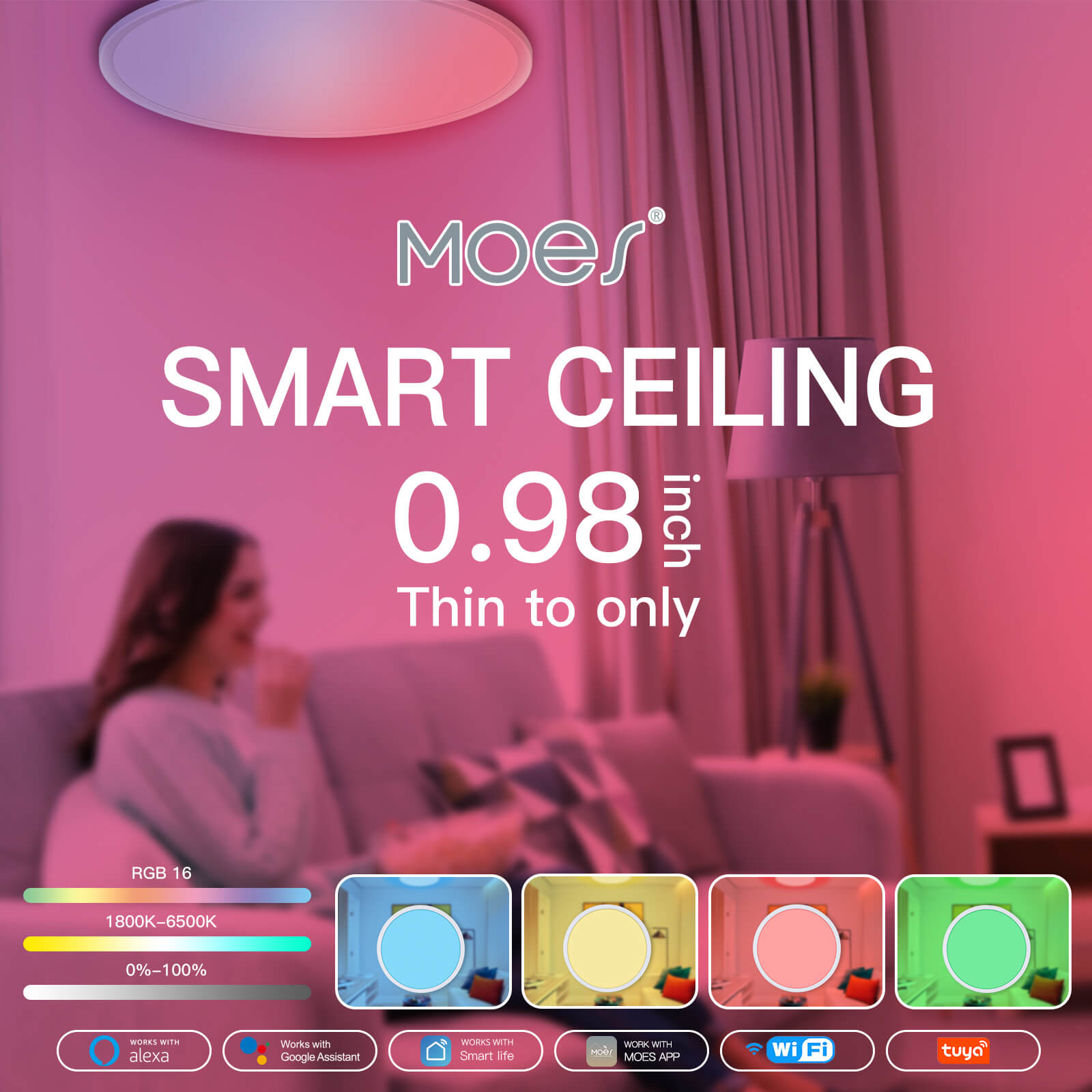 LumiMuse Smart WIFI Ceiling Light Ultrathin Energy-saving RGB Dimmable Lighting LED Lamp