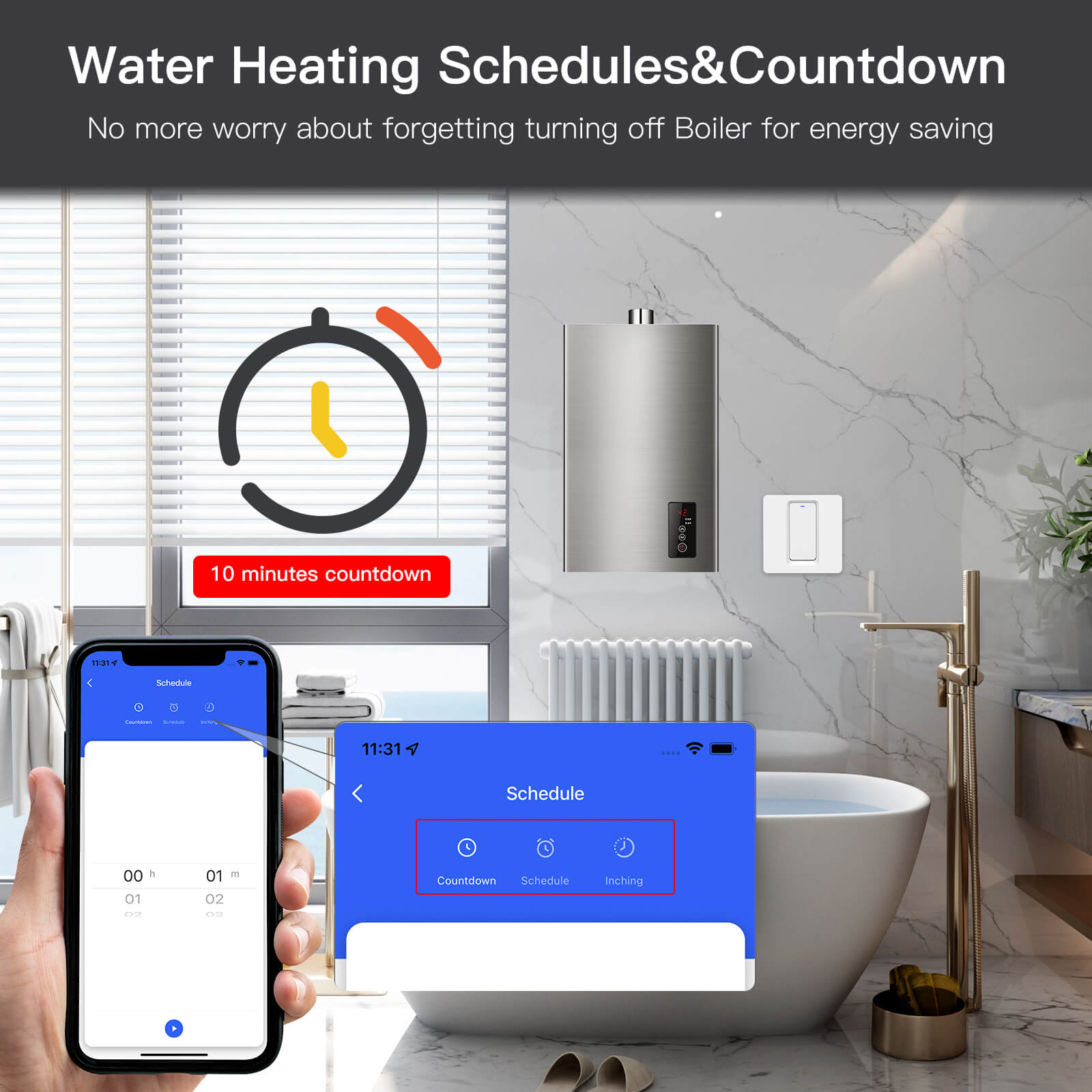 LumiMuse Smart WiFi Water Heater Boiler Switch Wireless Control Timer for Heating Water