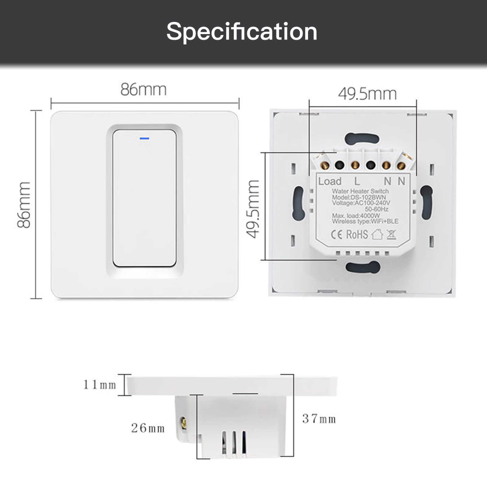 LumiMuse Smart WiFi Water Heater Boiler Switch Wireless Control Timer for Heating Water