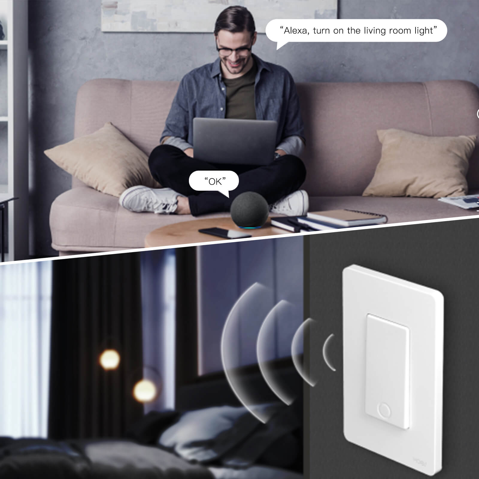 LumiMuse Star Ring 3rd Generation WiFi Smart Light Switch No Neutral Required No Capacitor Alexa Google APP Control