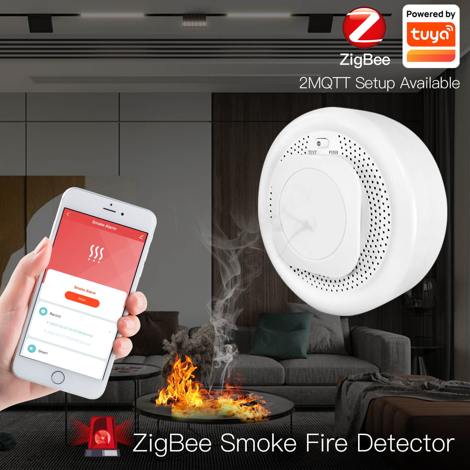 LumiMuse ZigBee Smart Smoke Fire Detector Sensor