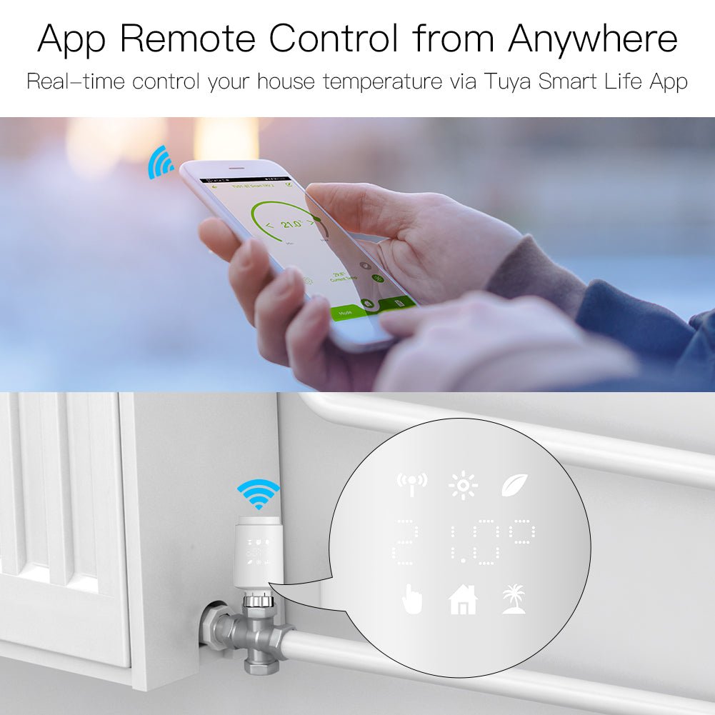 Zigbee Smart Thermostat Radiator Valve Energy Saving 2MQTT Digital Timer Voice Remote  Control TRV