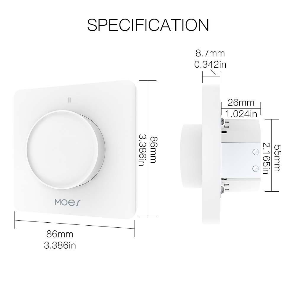 WiFi Smart Light Dimmer Rotary Switch Schedule Timer Brightness Memory EU