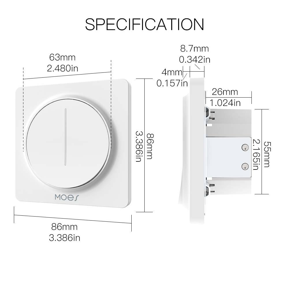 WiFi Smart Light Dimmer Touch Switch Timer Brightness Memory EU