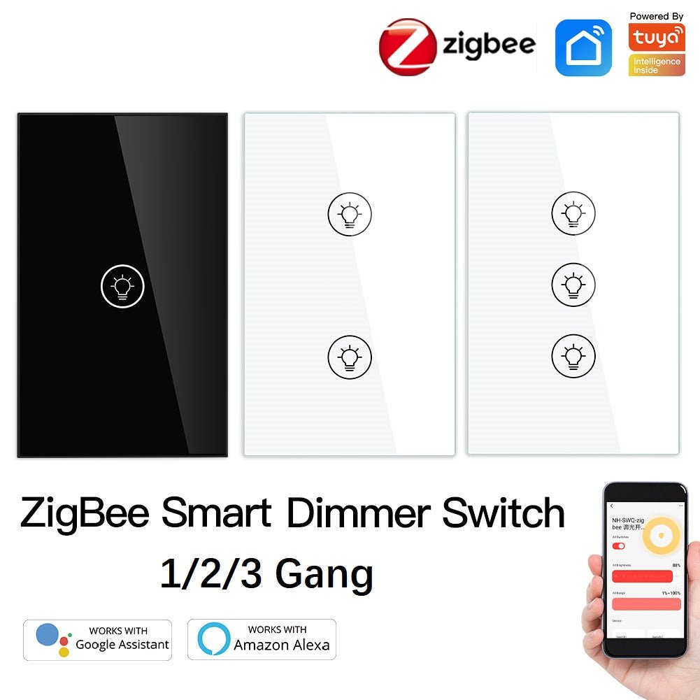 ZigBee Smart Dimmer Switch, Multi-gang Smart Light Dimmer Switch, US Single Pole Neutral Wire Required | LumiMuse