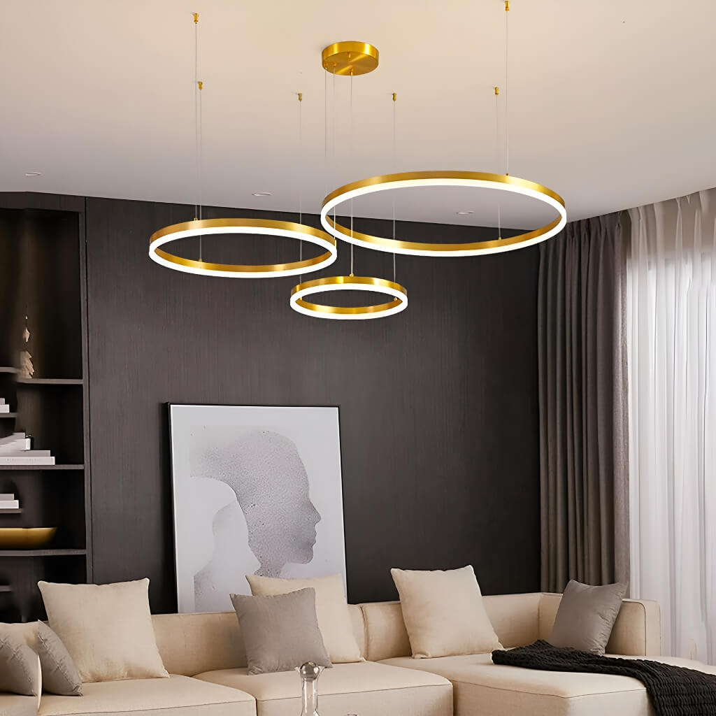 Nordic Elegance Modern Tiered Rings Pendant Light for Stylish Living Spaces | Lumimuse