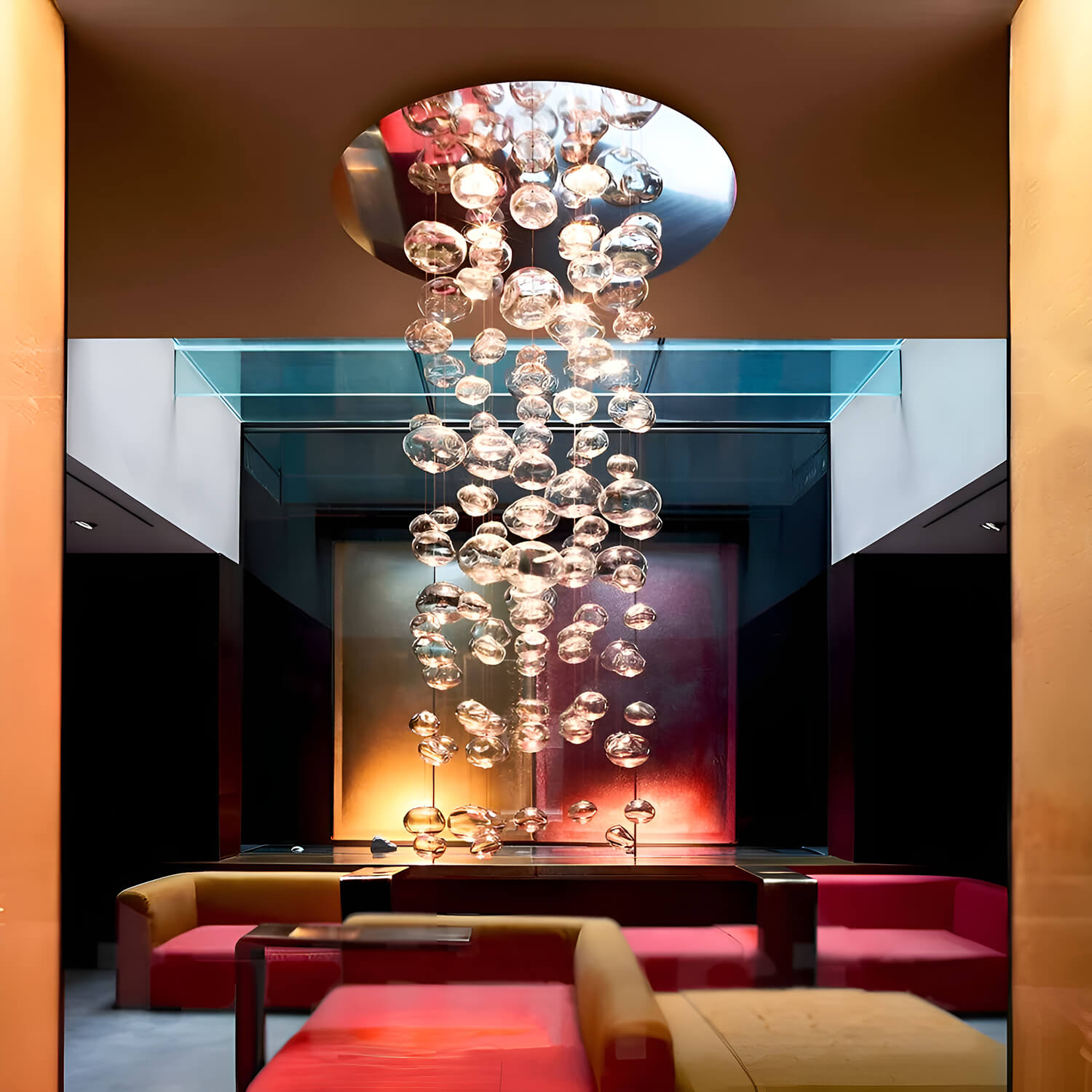 Round Base Bubble Glass Chandelier - Ceiling Light | LumiMuse