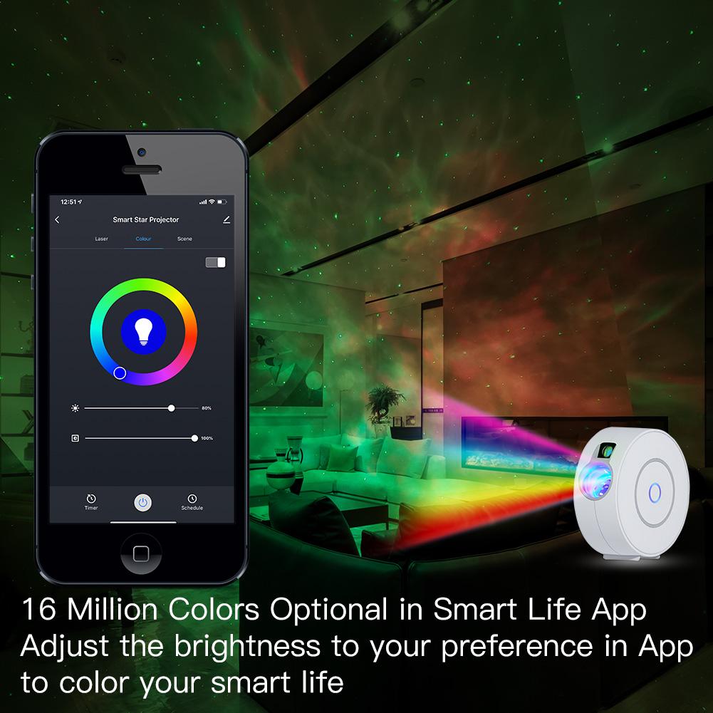 LumiMuse WiFi Smart Round Star Projector with Galaxy Nebula Cloud/Moving Ocean Wave Star Sky