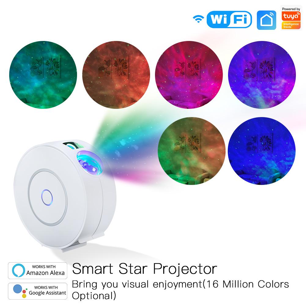 LumiMuse WiFi Smart Round Star Projector with Galaxy Nebula Cloud/Moving Ocean Wave Star Sky