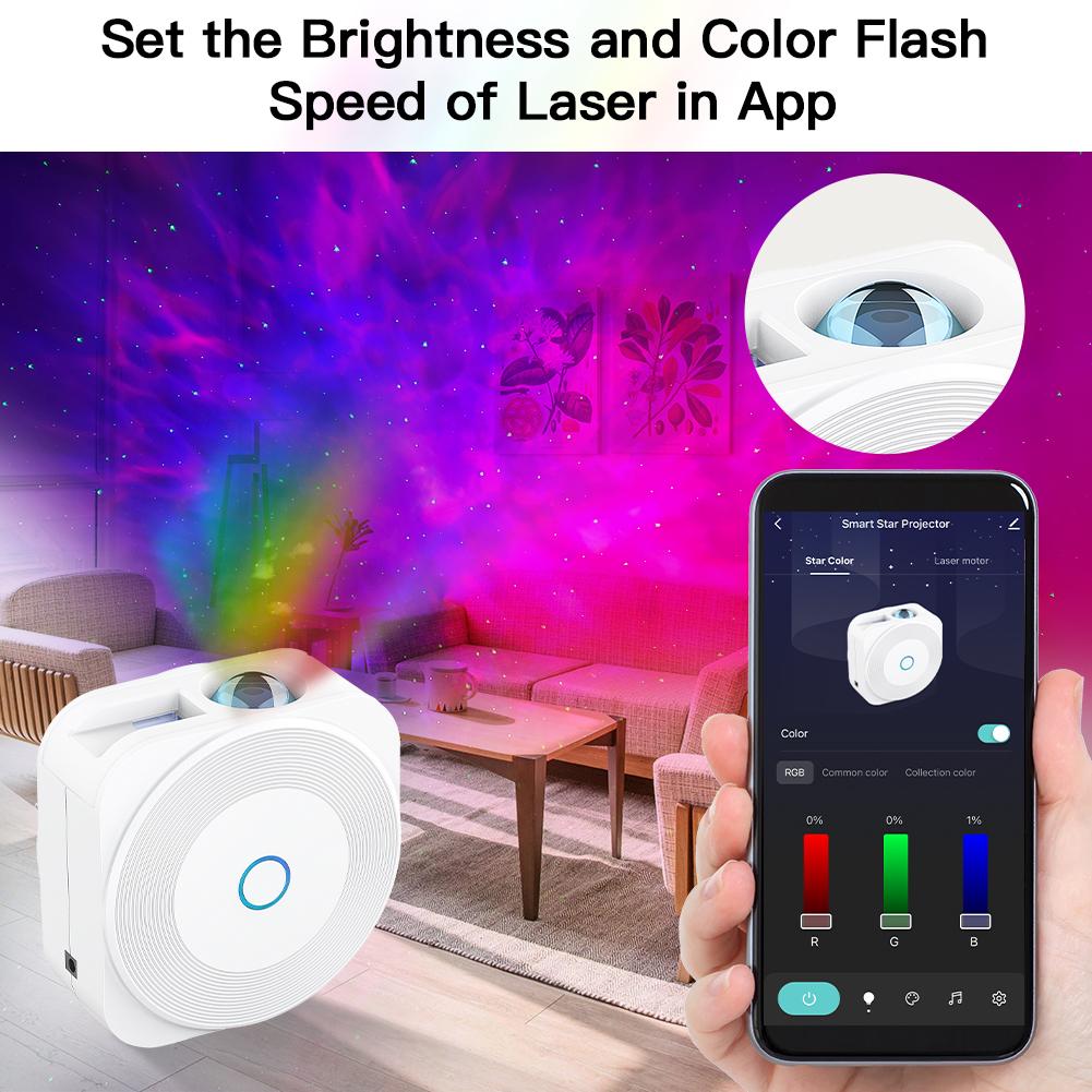 LumiMuse WiFi Smart Star Sky Night Light Square Projector Music Player