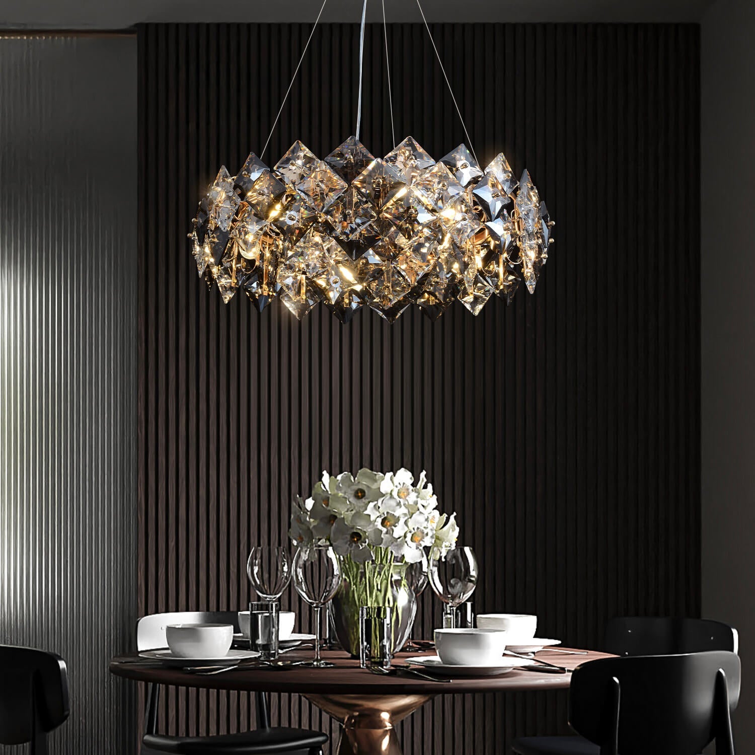 Modern Tiered Crystal Chandelier | LumiMuse