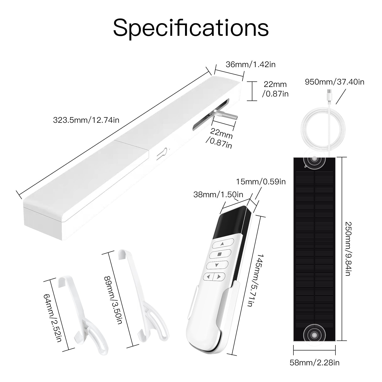 Bluetooth Smart Adjustable Blinds Motor USB Charging Plantation Shutters Window